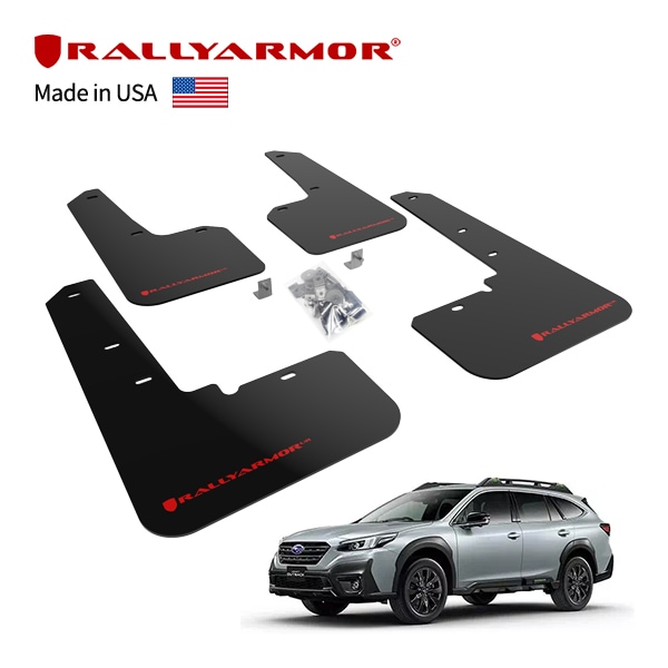 【RallyArmor 正規品】 マッドフラップ 泥除け マッドガード フロント リア 1台分 4枚セット ポリウレタン製 ブラック RallyArmorロゴ入 21y- (令和3年12月〜現行) スバル レガシィアウトバック BT系 ラリーアーマー