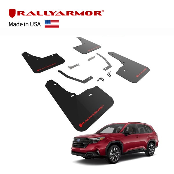 マッドガード 泥除け 09-13スバルフォレスター用ラリーアーマーマッドフラップレッドロゴ Rally Armor Mud Flaps For 09 RallyArmor 正規品マッドフラップ 泥除け マッドガード フロント