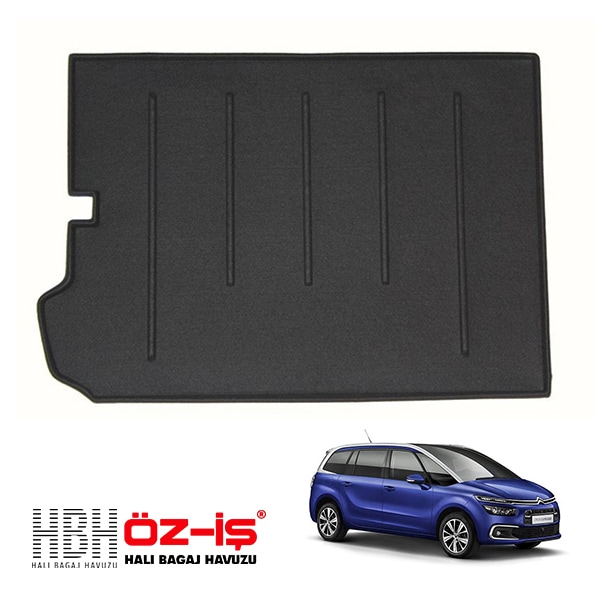 【HBH 正規品】 3D ラグジュアリー ラゲッジマット シトロエン グランドC4 ピカソ 14-18y 車種別設計 防汚 難燃 滑り止め加工 立体カーゴトレイ マジックテープ付|CITROEN|IM
