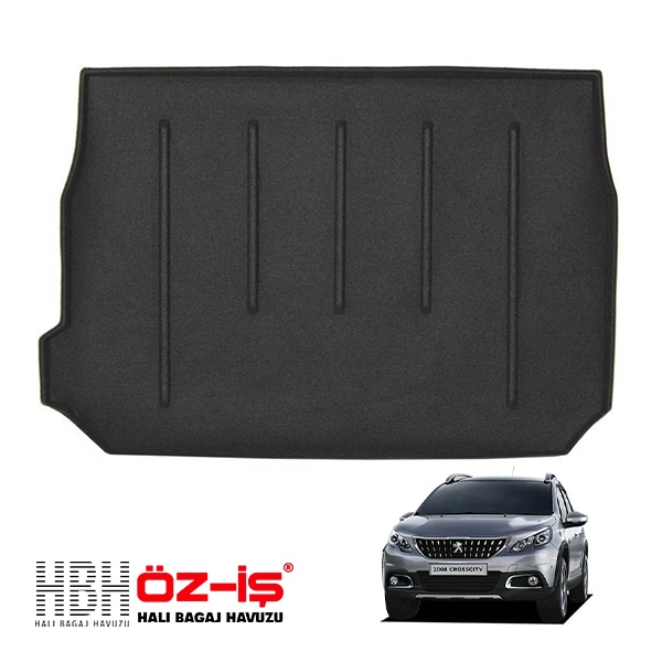 【HBH 正規品】 3D ラグジュアリー ラゲッジマット プジョー 2008 A9 14-20y 車種別設計 防汚 難燃 滑り止め加工 立体カーゴトレイ マジックテープ付|PEUGEOT|IMPORT