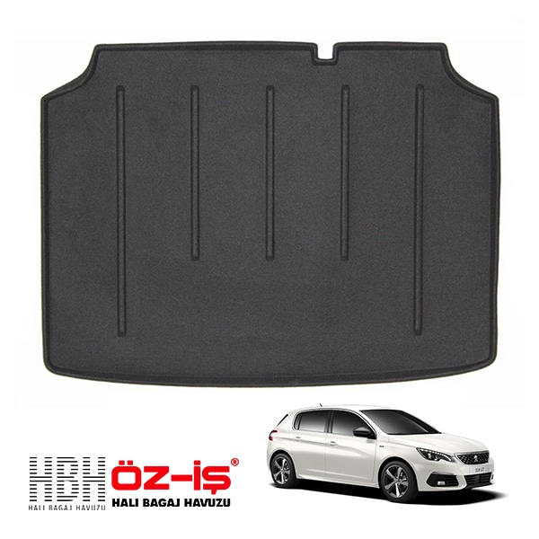 【HBH 正規品】 3D ラグジュアリー ラゲッジマット プジョー 308 T9 14-22y 車種別設計 防汚 難燃 滑り止め加工 立体カーゴトレイ マジックテープ付|PEUGEOT|IMPORT 