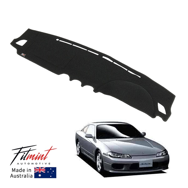 【FITMINT 正規品】ダッシュマット ダッシュボードカバー 1台分 ブラック 日産 シルビア  S15 99-02y 平成11年1月～平成14年11月 フィットミント オーストラリア製 日除け 紫外線 映り込み防止 ドレスアップ　　