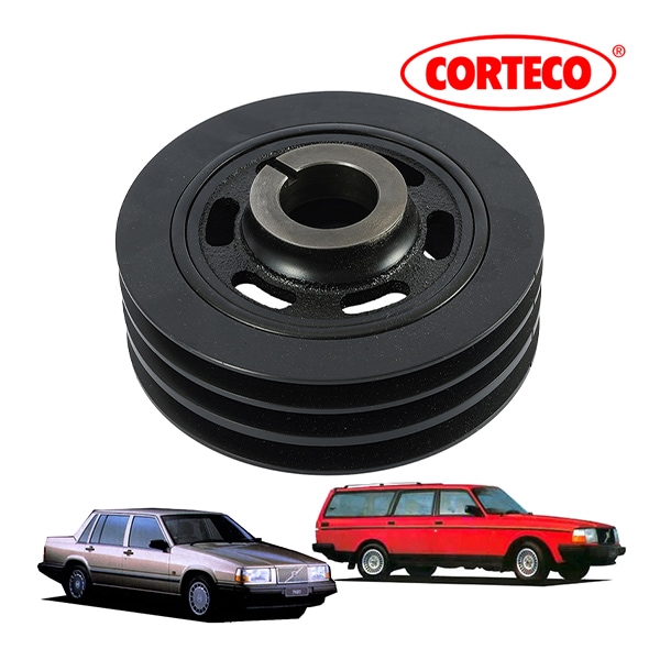【CORTECO 正規品】 ボルボ 240 2.0L 2.3L 740 2.0L 2.3L 760 940 2.3L クランクシャフトプーリーバイブレーションダンパー付 9135194