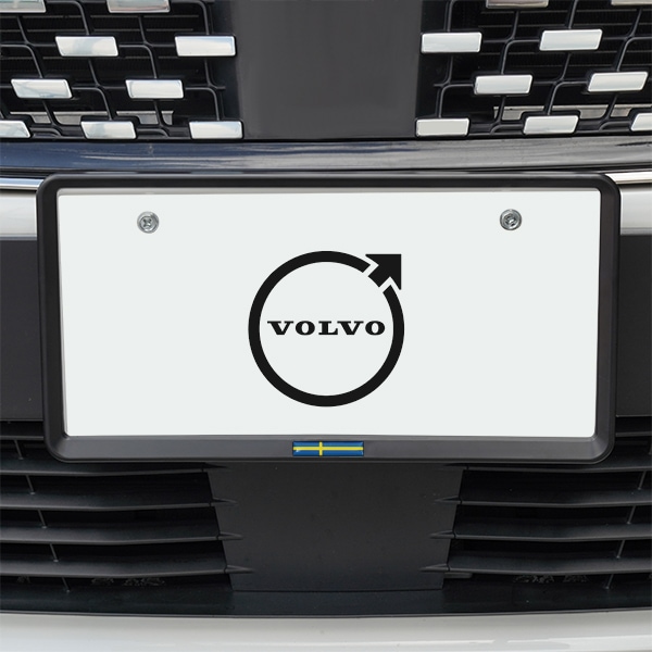 スウェーデン国旗 ナンバープレートフレーム ナンバーフレーム マットブラック ボルボ XC60 V60 XC40 V40 XC90 S60 V40クロスカントリー V90 他 前後セット 新基準対応|