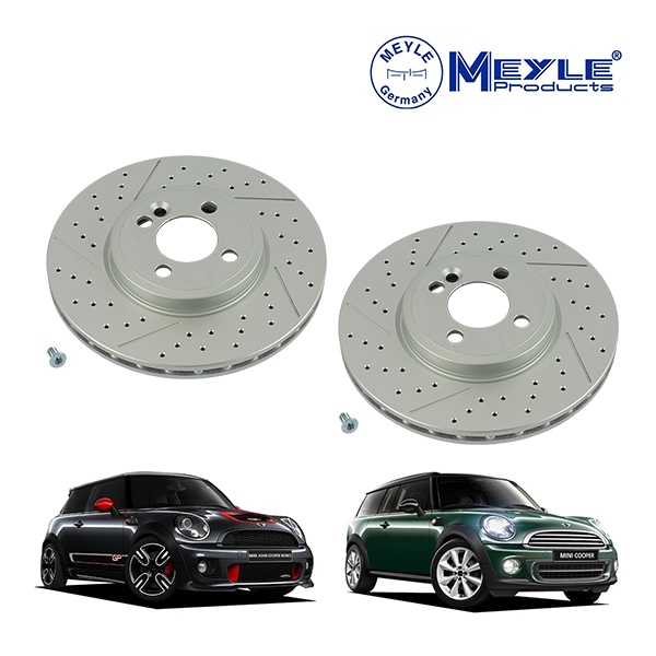 【MEYLE 正規品】BMW MINI ミニ R50 R52 R53 R55 R56 R57 R58 R59 マイレ製 フロント ドリルド ブレーキディスク ローター 左右セット 34116777825