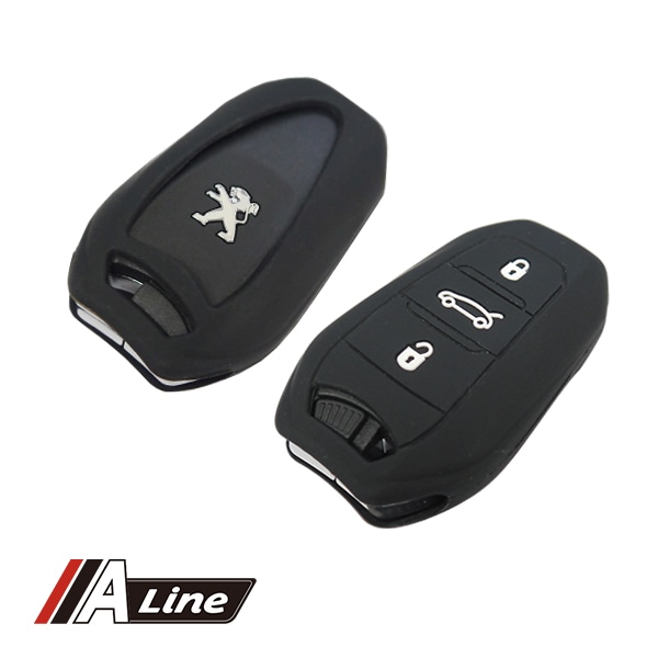 プジョー 5008 シリコンキーカバー 2個セット ブラック ロゴの見えるオープンタイプ キーレス リモコンカバー キーケース|スノーソックス (タイヤチェーン)|UNIVERSAL