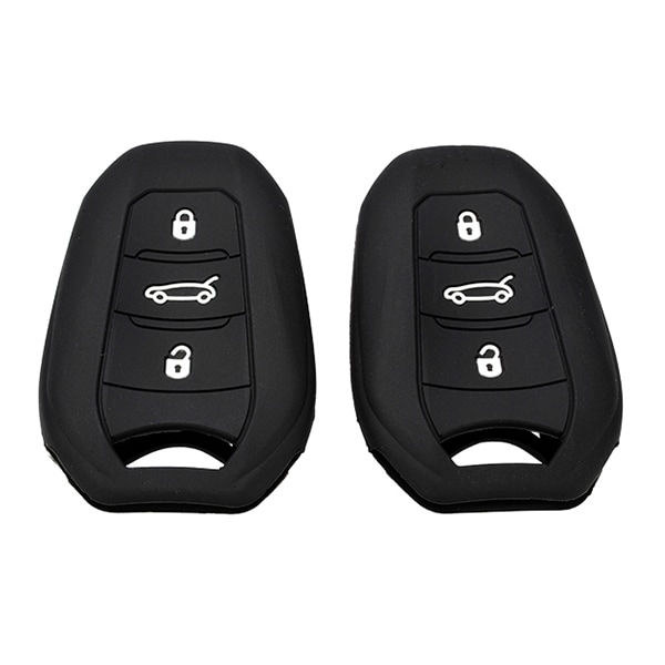 シトロエン C5 エアクロス AIRCROSS シリコンキーカバー 2個セット ブラック ロゴの見えるオープンタイプ キーレス リモコンカバー キーケース|スノーソックス (タイヤチェーン)|UNIV