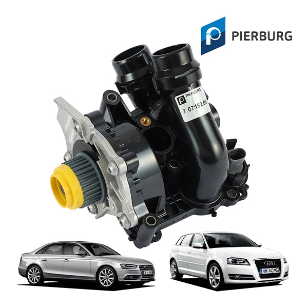 【PIERBURG 正規品】 アウディ A3 8P A4 8K A5 8T 8F Q5 8R TT 8J 1.4L 2.0L ウォーターポンプ サーモスタット クーラントレギュレーター 温度センサー付  06H121010A