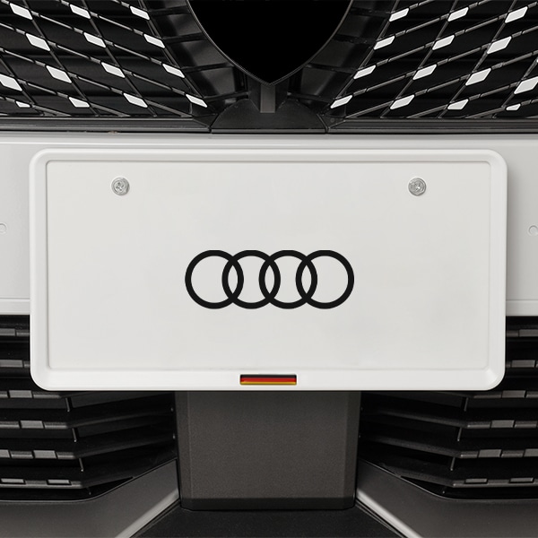 ドイツ国旗 ナンバープレートフレーム ナンバーフレーム マットホワイト アウディ TT A4アバント A5スポーツバック Q5 A3 他 前後セット 新基準対応　|AUDI|IMPORT BRAND