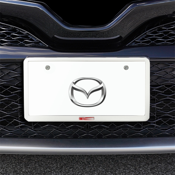 旭日旗 ナンバープレートフレーム ナンバーフレーム マットホワイト マツダ ロードスター CX-5 デミオ RX-7 CX-8 MAZDA3 CX-3 RX-8 前後セット 新基準対応|MAZDA|J