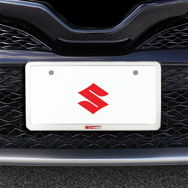 旭日旗 ナンバープレートフレーム ナンバーフレーム マットホワイト スズキ ジムニーノマド ワゴンR アルト スイフト ソリオ 前後セット 和柄 新基準対応