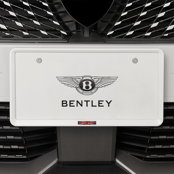 イギリス国旗 ナンバープレートフレーム ナンバーフレーム マットホワイト ベントレー コンチネンタル ベンティガ フライングスパー ユニオンジャック 前後セット 新基準対応|BENTLEY|IMPOR