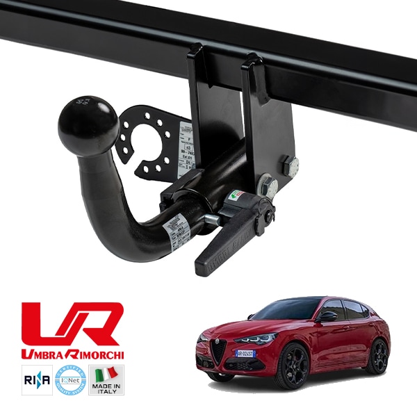 【UMBRA RIMORCHI 正規品】 アルファロメオ ALFA ROMEO ステルヴィオ 949 着脱式スワンネック ヒッチメンバー 牽引能力 2575kg トウバー ウンブラ リモルキ イタリア製