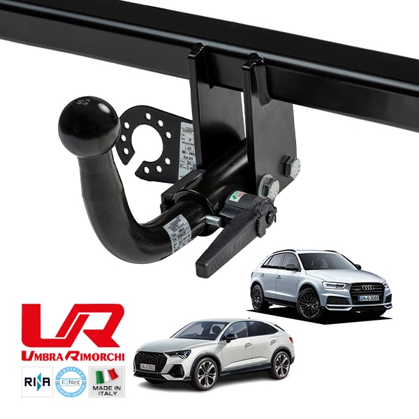 【UMBRA RIMORCHI 正規品】 アウディ AUDI Q3 8U Q3スポーツバック F3 着脱式スワンネック ヒッチメンバー 牽引能力 2575kg トウバー ウンブラ リモルキ イタリア製