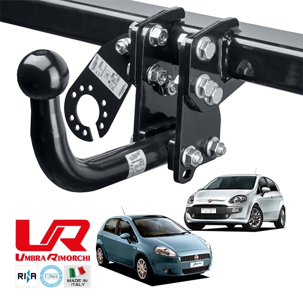 【UMBRA RIMORCHI 正規品】 フィアット FIAT FIAT プント エヴォ グランデプント 199型 固定式スワンネック ヒッチメンバー 牽引能力 1000kg トウバー ウンブラ リモルキ イタリア製