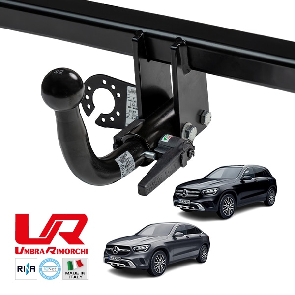 【UMBRA RIMORCHI 正規品】 メルセデスベンツ MERCEDES BENZ GLC GLCクーペ X253 C253 ハイブリッド 着脱式スワンネック ヒッチメンバー 牽引能力 2735kg トウバー ウンブラ リモルキ イタリア製