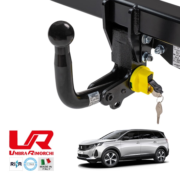 【UMBRA RIMORCHI 正規品】 プジョー PEUGEOT 5008 P8 自動垂直着脱式スワンネック ヒッチメンバー 牽引能力 2222kg トウバー ウンブラ リモルキ イタリア製
