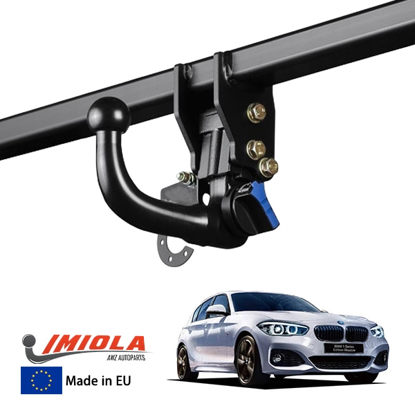 【IMIOLA 正規品】 BMW 1シリーズ F20 着脱式スワンネックヒッチメンバー 自動ロック式 トウバー トレーラーヒッチ ボールマウント ブラック 最大牽引力 1944kg イミオラ