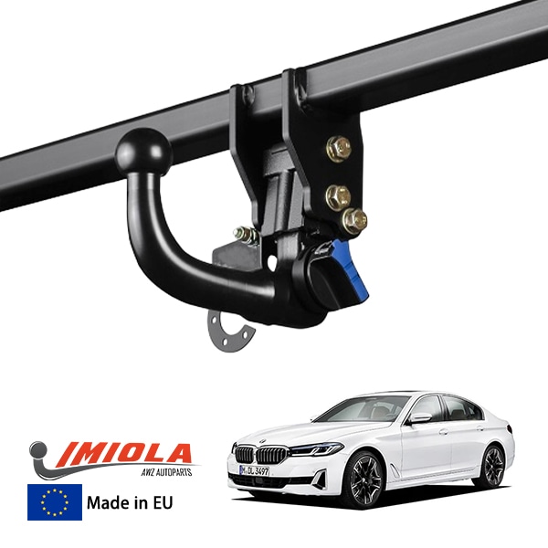 【IMIOLA 正規品】 BMW 5シリーズ G30 着脱式スワンネックヒッチメンバー 自動ロック式 トウバー トレーラーヒッチ ボールマウント ブラック 最大牽引力 2200kg イミオラ