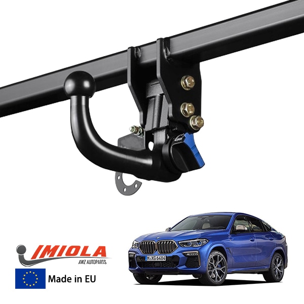 【IMIOLA 正規品】 BMW X6 G06 着脱式スワンネックヒッチメンバー 自動ロック式 トウバー トレーラーヒッチ ボールマウント ブラック 最大牽引力 3500kg イミオラ