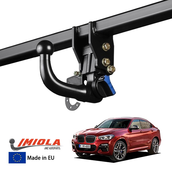 【IMIOLA 正規品】 BMW X4 G02 着脱式スワンネックヒッチメンバー 自動ロック式 トウバー トレーラーヒッチ ボールマウント ブラック 最大牽引力 2500kg イミオラ