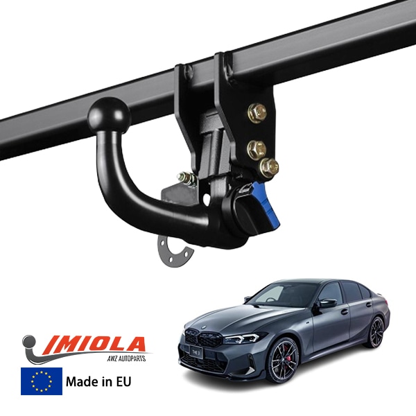 【IMIOLA 正規品】 BMW 3シリーズ G20 着脱式スワンネックヒッチメンバー 自動ロック式 トウバー トレーラーヒッチ ボールマウント ブラック 最大牽引力 2000kg イミオラ