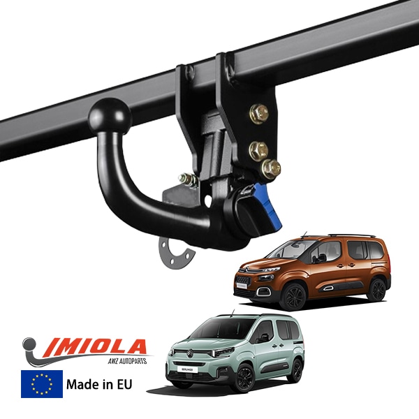 【IMIOLA 正規品】 シトロエン CITROEN ベルランゴ BERLINGO K9 着脱式スワンネックヒッチメンバー 自動ロック式 トウバー トレーラーヒッチ ボールマウント ブラック 最大牽引力 1600kg イミオラ