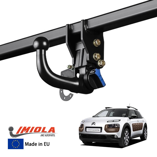 【IMIOLA 正規品】 シトロエン CITROEN C4 カクタス 着脱式スワンネックヒッチメンバー 自動ロック式 トウバー トレーラーヒッチ ボールマウント ブラック 最大牽引力 825kg イミオラ