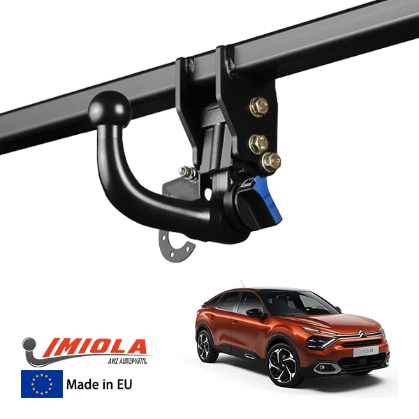 【IMIOLA 正規品】 シトロエン CITROEN C4 C41 着脱式スワンネックヒッチメンバー 自動ロック式 トウバー トレーラーヒッチ ボールマウント ブラック 最大牽引力 1750kg イミオラ