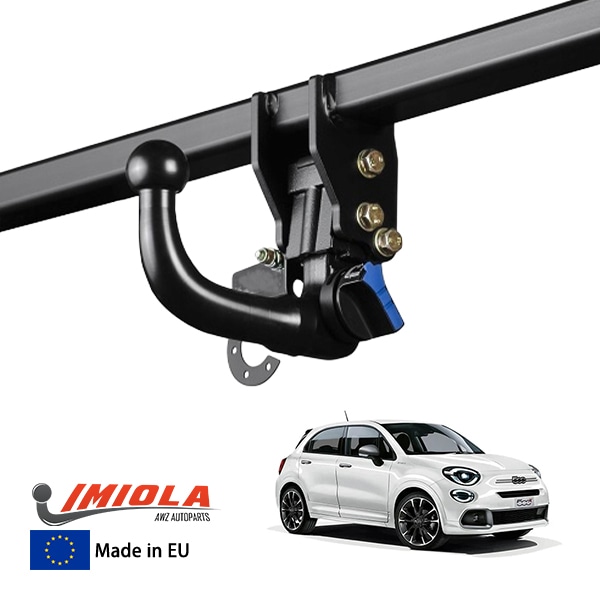 【IMIOLA 正規品】 フィアット FIAT 500X チンクエチェントエックス 334型 着脱式スワンネックヒッチメンバー 自動ロック式 トウバー トレーラーヒッチ ボールマウント ブラック 最大牽引力 1535kg イミオラ