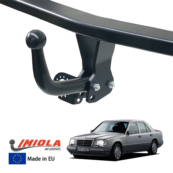 【IMIOLA 正規品】 メルセデスベンツ Eクラス W124 着脱式スワンネックヒッチメンバートウバー トレーラーヒッチ ボールマウント ブラック 最大牽引力 1900kg イミオラ