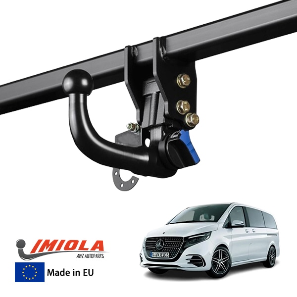 【IMIOLA 正規品】 メルセデスベンツ Vクラス W447 着脱式スワンネックヒッチメンバー 自動ロック式 トウバー トレーラーヒッチ ボールマウント ブラック 最大牽引力 2500kg イミオラ