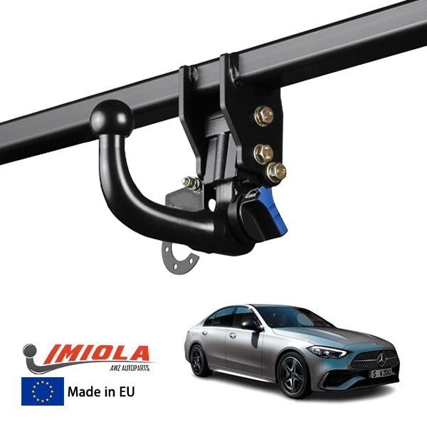 【IMIOLA 正規品】 メルセデスベンツ Cクラス W206 着脱式スワンネックヒッチメンバー 自動ロック式 トウバー トレーラーヒッチ ボールマウント ブラック 最大牽引力 2100kg イミオラ