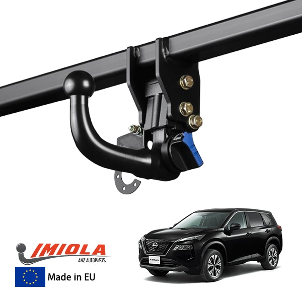 【IMIOLA 正規品】 日産 エクストレイル X-TRAIL T33 着脱式スワンネックヒッチメンバー 自動ロック式 トウバー トレーラーヒッチ ボールマウント ブラック 最大牽引力 2010kg イミオラ