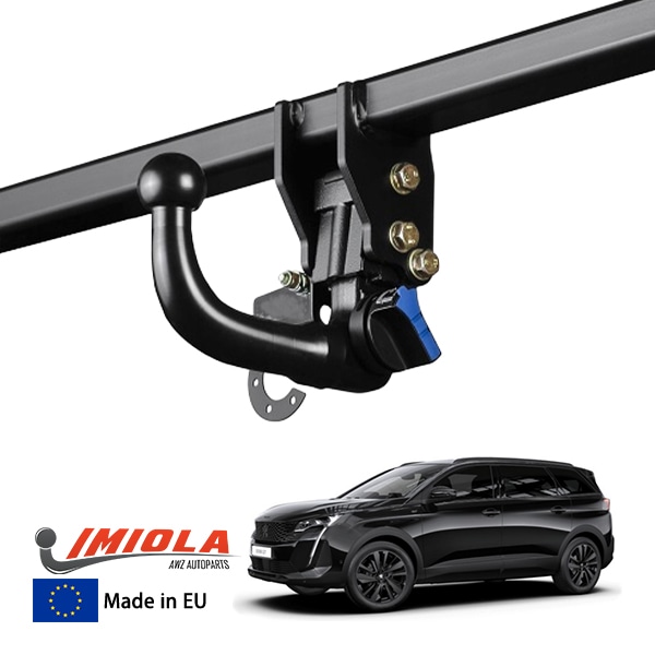 【IMIOLA 正規品】 プジョー PEUGEOT 5008 P8 着脱式スワンネックヒッチメンバー 自動ロック式 トウバー トレーラーヒッチ ボールマウント ブラック 最大牽引力 2000kg イミオラ