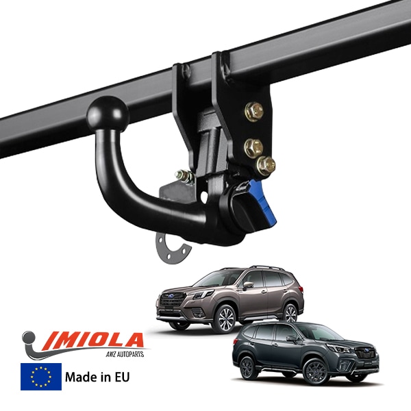 【IMIOLA 正規品】 スバル フォレスター SK系 着脱式スワンネックヒッチメンバー 自動ロック式 トウバー トレーラーヒッチ ボールマウント ブラック 最大牽引力 2100kg イミオラ