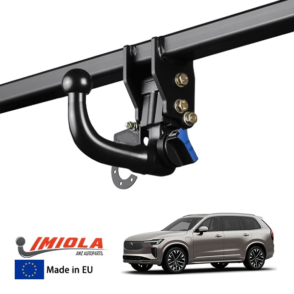 【IMIOLA 正規品】 ボルボ VOLVO XC90 LB LD 着脱式スワンネックヒッチメンバー 自動ロック式 トウバー トレーラーヒッチ ボールマウント ブラック 最大牽引力 2700kg イミオラ