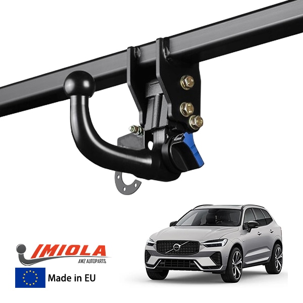 【IMIOLA 正規品】 ボルボ VOLVO XC60 UB 着脱式スワンネックヒッチメンバー 自動ロック式 トウバー トレーラーヒッチ ボールマウント ブラック 最大牽引力 2400kg イミオラ