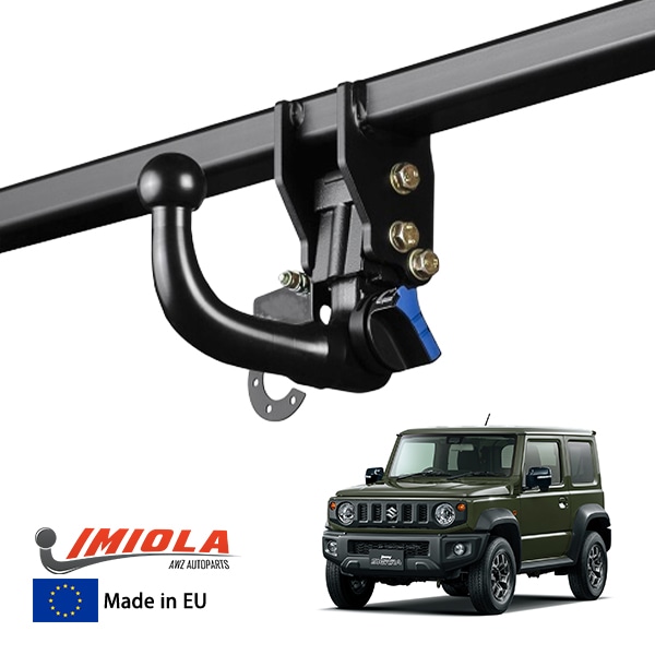 【IMIOLA 正規品】 スズキ ジムニーシエラ JIMNY JB74系 着脱式スワンネックヒッチメンバー 自動ロック式 トウバー トレーラーヒッチ ボールマウント ブラック 最大牽引力 1500kg イミオラ