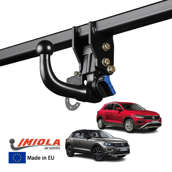 【IMIOLA 正規品】 フォルクスワーゲン VW T-ロック T-Roc A1 着脱式スワンネックヒッチメンバー 自動ロック式 トウバー トレーラーヒッチ ボールマウント ブラック 最大牽引力 2000kg イミオラ