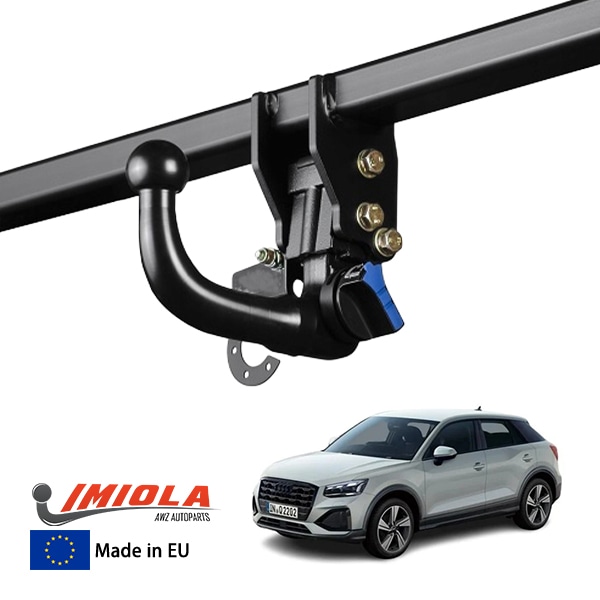 【IMIOLA 正規品】 アウディ AUDI Q2 GA 着脱式スワンネックヒッチメンバー 自動ロック式 トウバー トレーラーヒッチ ボールマウント ブラック 最大牽引力 2000kg イミオラ