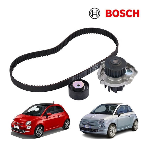【BOSCH 正規品】 フィアット FIAT 500 500C 312型 チンクエチェント パンダ 169型 1.4L ウォーターポンプ タイミングベルト テンショナープーリー 3点セット ボッシュ 1987946387 71771575 6000629054