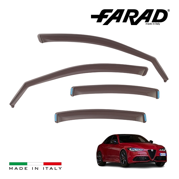 【FARAD 正規品】 アルファロメオ ジュリア 952型 GIULIA ドアバイザー サイドバイザー ウインドウバイザー スモーク フロント リア 左右 4点セット