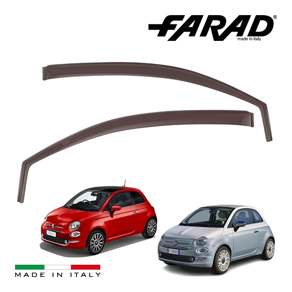 【FARAD 正規品】 フィアット 500 500C 312型 チンクエチェント ドアバイザー サイドバイザー ウインドウバイザー スモーク フロント 左右セット