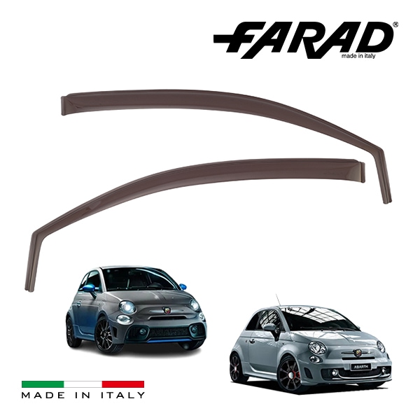 【FARAD 正規品】 アバルト 500 500C 595 695 312型 チンクエチェント ドアバイザー サイドバイザー ウインドウバイザー スモーク フロント 左右セット