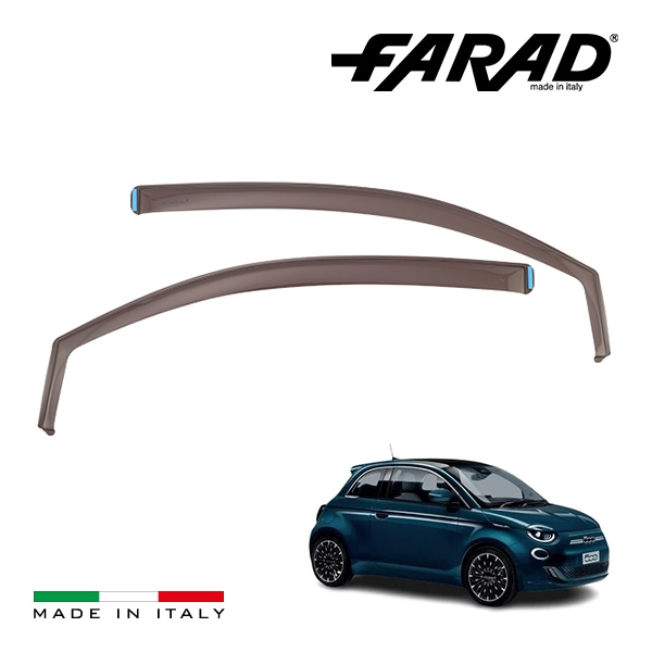【FARAD 正規品】 フィアット 500e FA型 チンクエチェントイー ドアバイザー サイドバイザー ウインドウバイザー スモーク フロント 左右セット