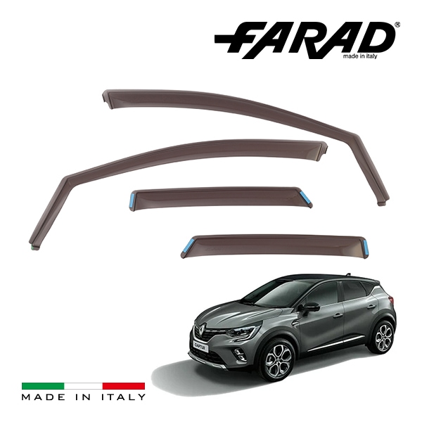 【FARAD 正規品】 ルノー キャプチャー HJ型 ドアバイザー サイドバイザー ウインドウバイザー スモーク フロント リア 左右 4点セット