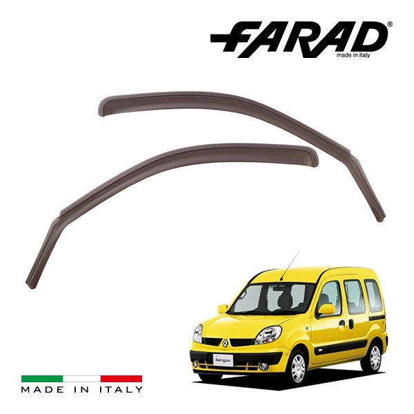【FARAD 正規品】 ルノー カングー KC型 初代 KANGOO ドアバイザー サイドバイザー ウインドウバイザー スモーク フロント 左右 2点セット