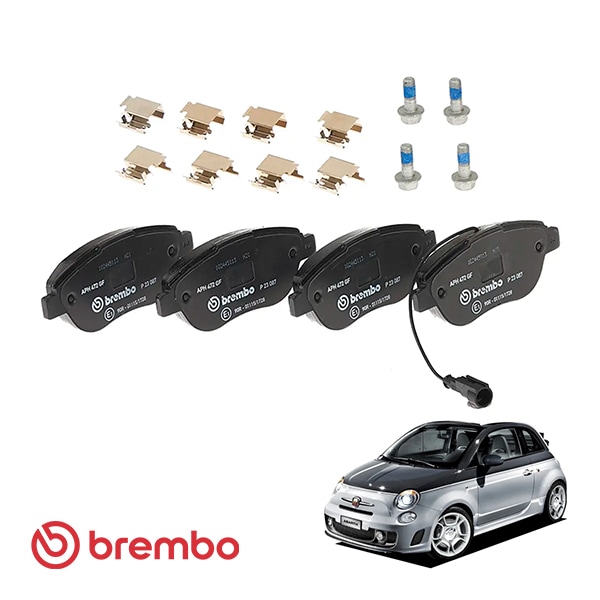 【BREMBO 正規品】 アバルト 500C 595C 695C 312型 1.4L ABARTH フロント ブレーキパッドセット 左右4枚 ブレンボ プライム ECE R90 認証 P23087