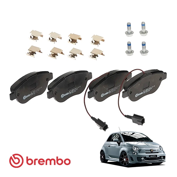 【BREMBO 正規品】 アバルト 500 312型 1.4L チンクエチェント ABARTH フロント ブレーキパッドセット 左右4枚 ブレンボ プライム ECE R90 認証 P23137